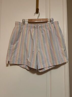 NWOT🌈Abercrombie & Fitch x Trevor Project Pastel🌈Seersucker Swim Shorts🌈